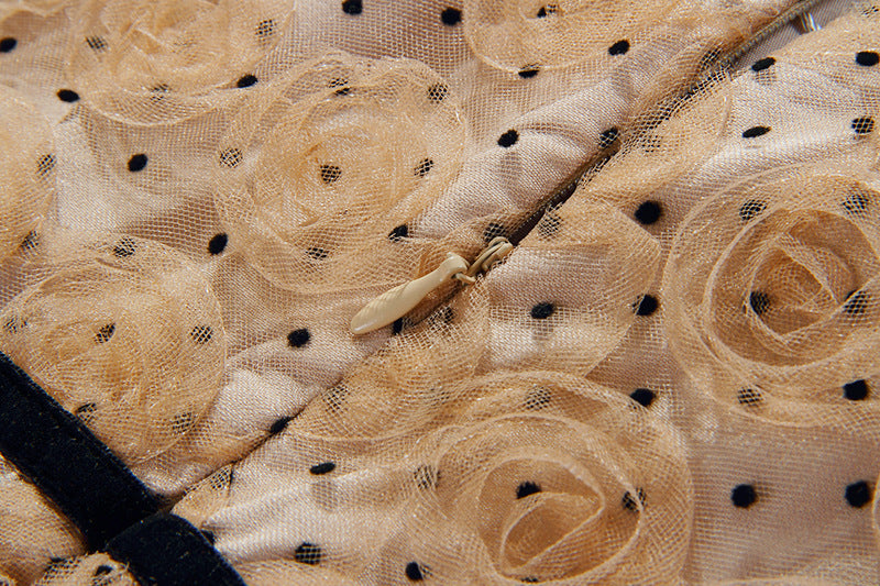 Stylish Off-White V-Neck High Waist Polyester Dress for Women