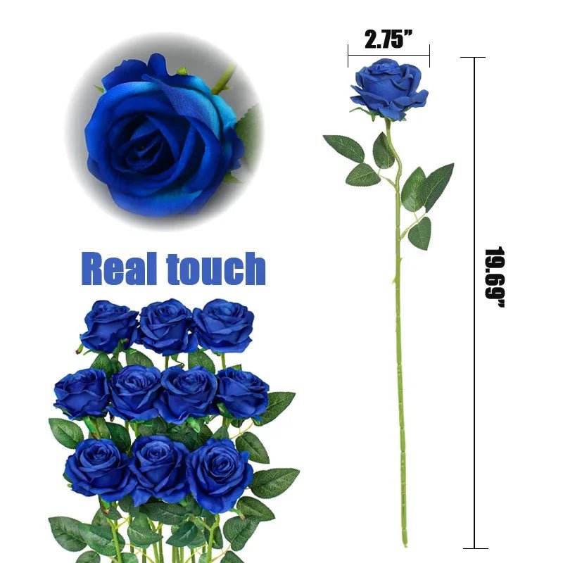 10 - 200PCS Artificial Rose Flower Silk White Rose Realistic Fake Roses with Long Stems for Party Home Wedding Valentine Birthday - Xprespick