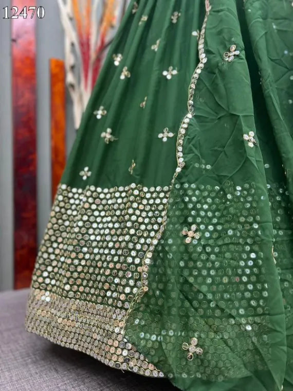 Designer wear exclusive collection georgette lehenga choli 9mm sequence work with blouse