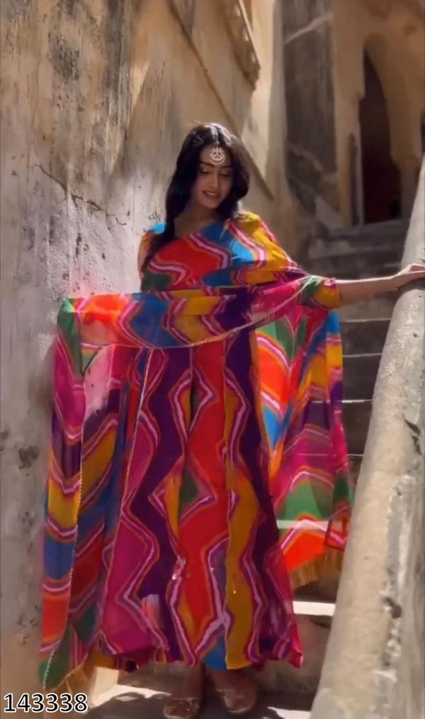 Multicolour Printed Anarkali Kurti