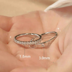 1.5/3mm Full Moissanite Diamond Ring Set for Women Men 100% 925 Sterling Silver Eternity Band Promise Engagement Couple Ring - Xprespick