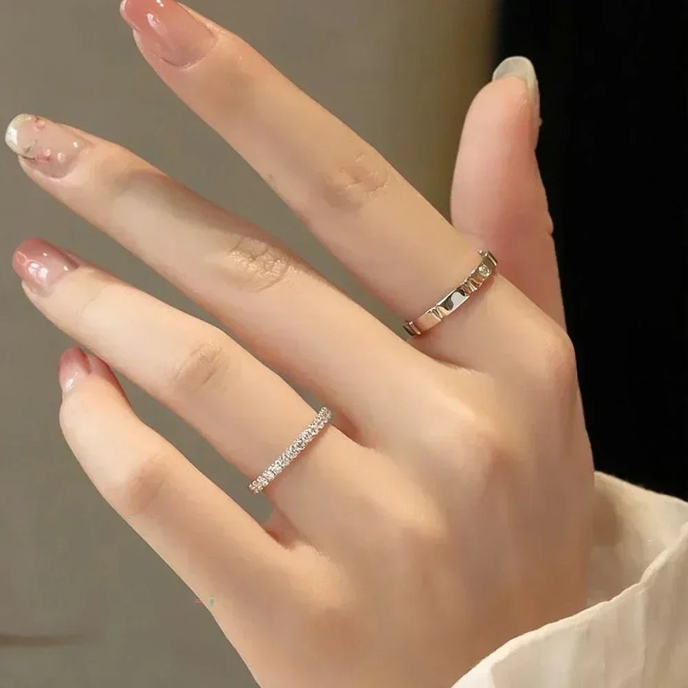 1.5/3mm Full Moissanite Diamond Ring Set for Women Men 100% 925 Sterling Silver Eternity Band Promise Engagement Couple Ring - Xprespick