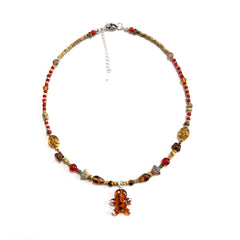 Colorful Beaded Retro Necklace With Fun Charms For Women