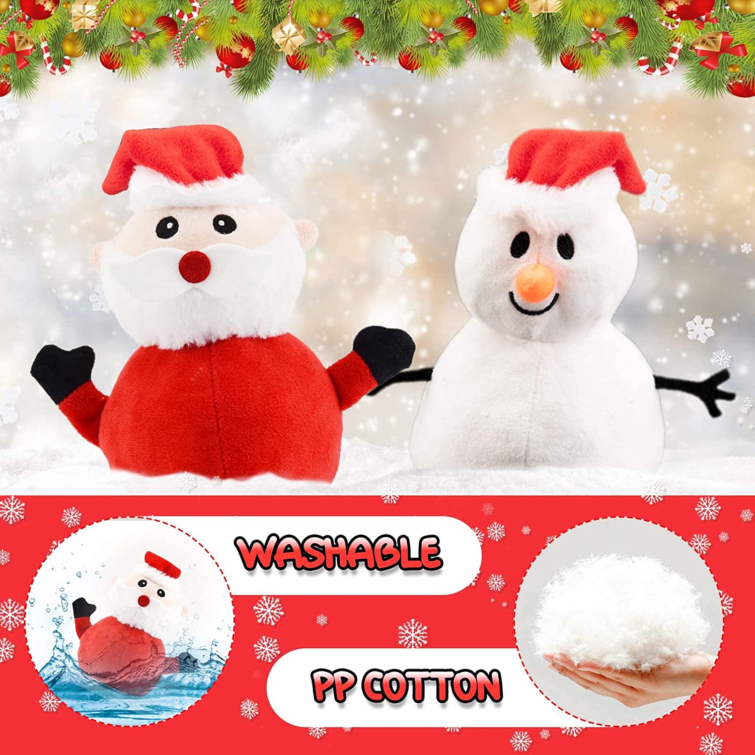 Christmas Santa Claus Double Side Stuffed Plushie Soft Doll
