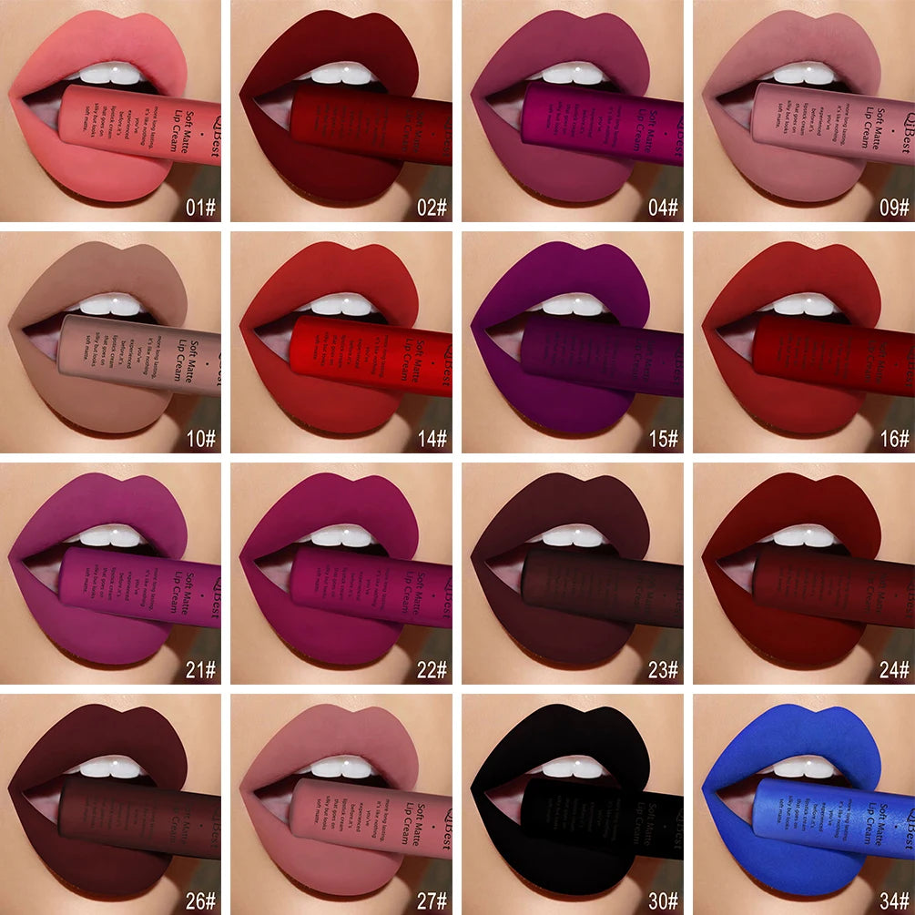 Hot Velvet Matte Nude Lip Gloss  Long Lasting Non-stick Cup Nude Red Liquid Lipstick