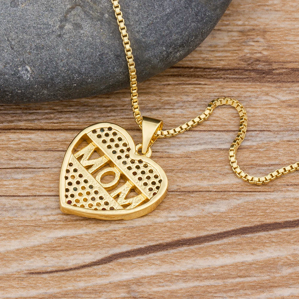 Zirconia Heart Necklace Pendant Decoration Jewelry for Women