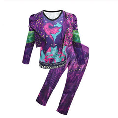 Kids Descendants 3 Mal Costume For Girls Evie Cosplay Costume Child Fantasia Halloween Clothes Wig Birthday Party Fancy Dress