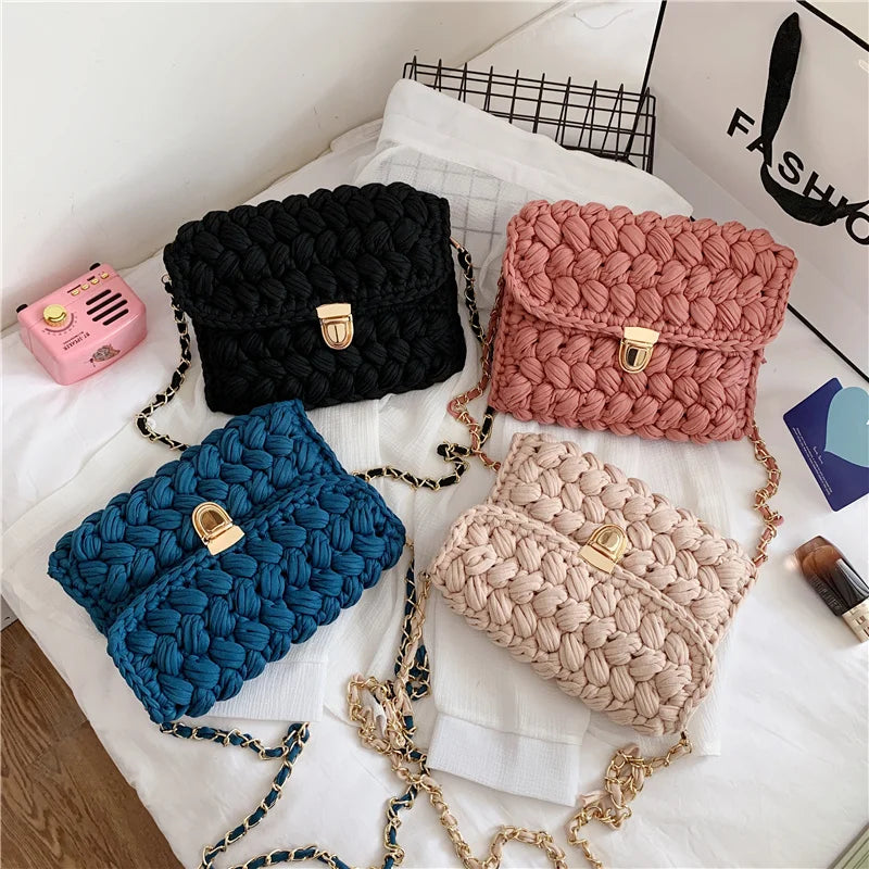 Women's Crossbody Bags Thread Hook Knitted Shoulder Bag