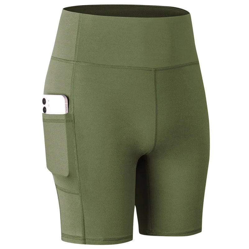 Women's Yoga Shorts with Pocket Running Tights Short