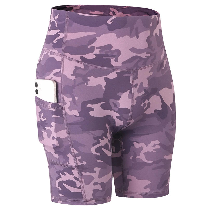 Women's Yoga Shorts with Pocket Running Tights Short
