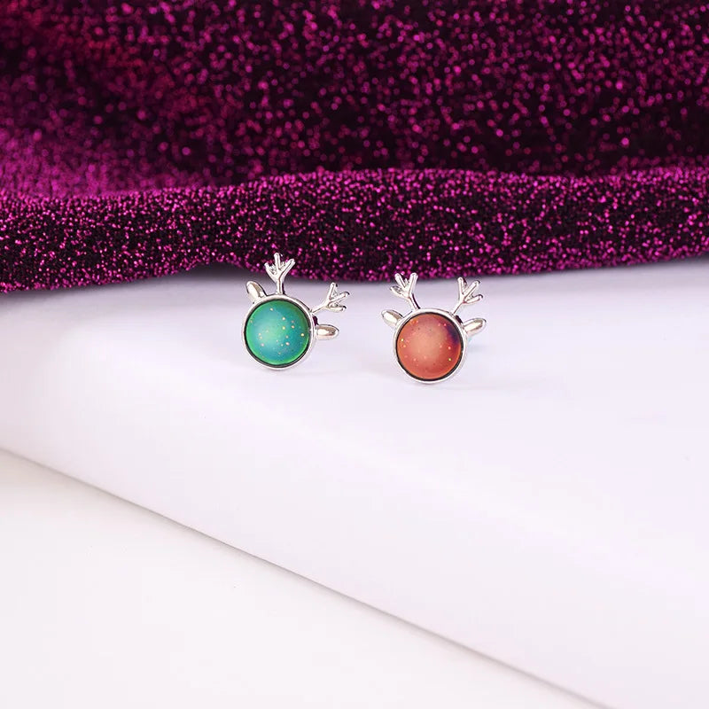 Cute Christmas Elk Dangle Earring For Women Butterfly Knot Star Pendant Drop Earring
