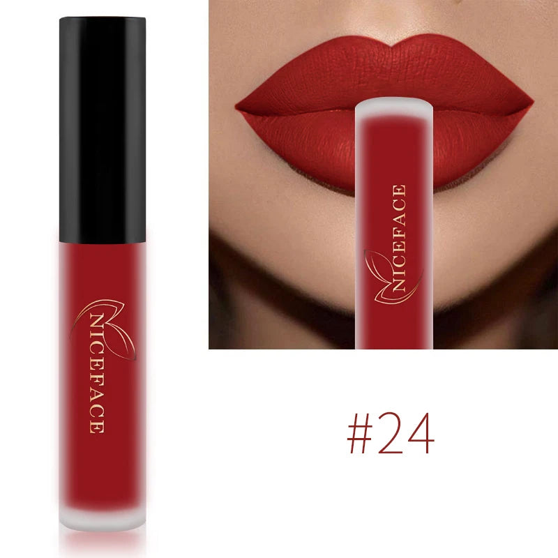 NICEFACE Matte Liquid Lipstick Waterproof Long Lasting Lip Gloss Tint.