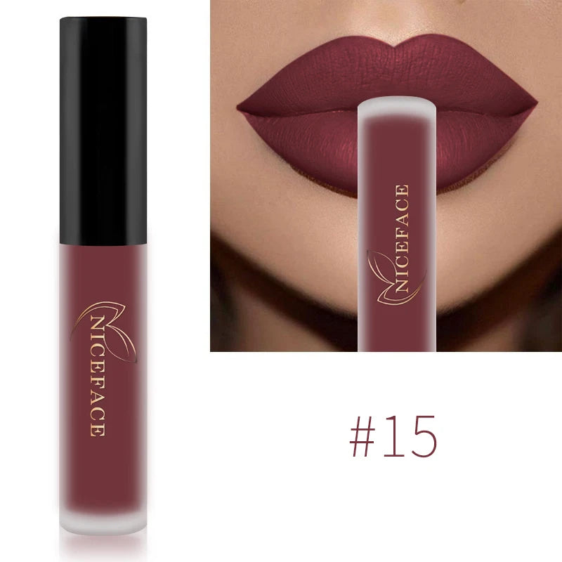 NICEFACE Matte Liquid Lipstick Waterproof Long Lasting Lip Gloss Tint.