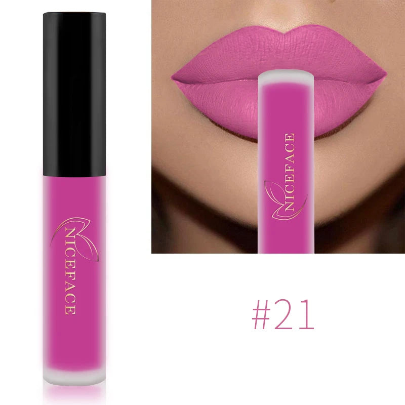 NICEFACE Matte Liquid Lipstick Waterproof Long Lasting Lip Gloss Tint.