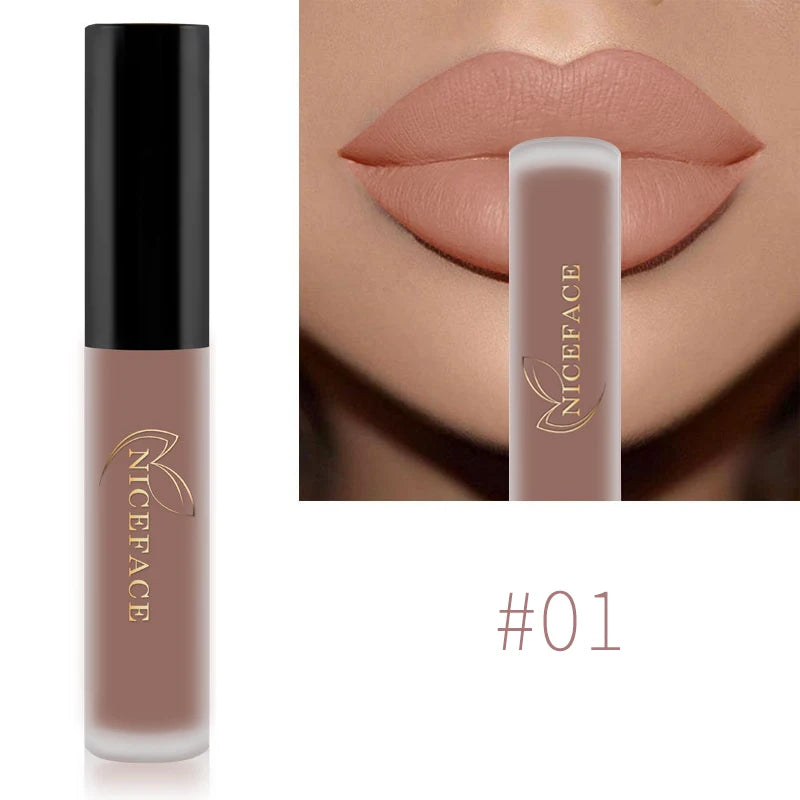 NICEFACE Matte Liquid Lipstick Waterproof Long Lasting Lip Gloss Tint.