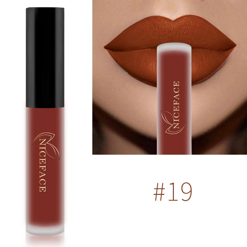 NICEFACE Matte Liquid Lipstick Waterproof Long Lasting Lip Gloss Tint.