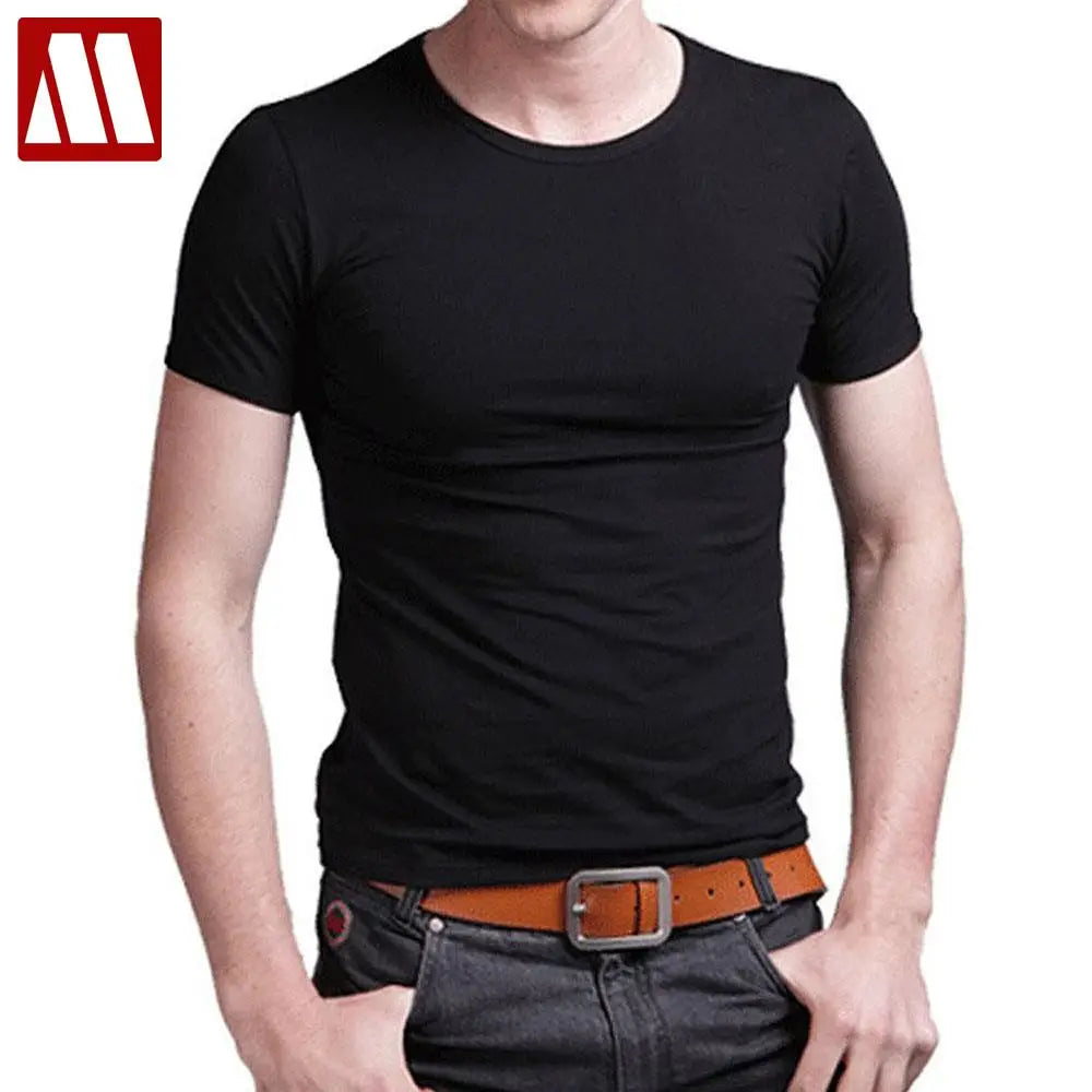 Stretch Men T Shirt Men's O-neck Short-sleeve T Shirts
