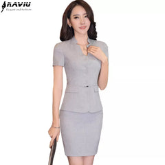 Formal Blazer Easy Set Women Business Skirt Suit