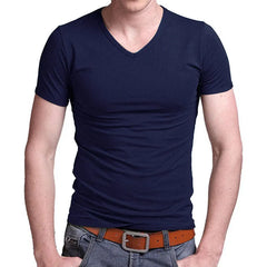 Stretch Men T Shirt Men's O-neck Short-sleeve T Shirts