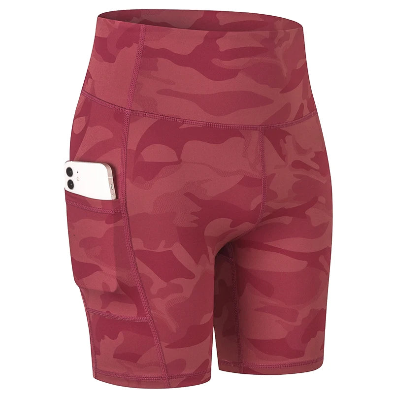 Women's Yoga Shorts with Pocket Running Tights Short