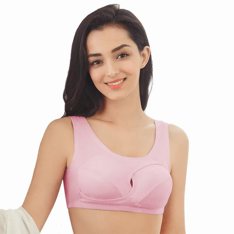 Women Bra Ladies Cotton Quake-Proof Underwear Sleep Tops