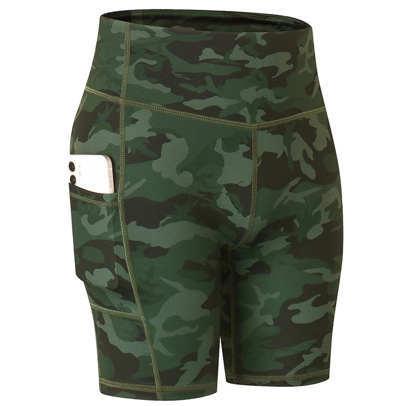 Women's Yoga Shorts High Waist Gym Compression Sport Shorts