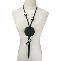 Long Black Necklaces Women Fashion Design Pendant Necklace