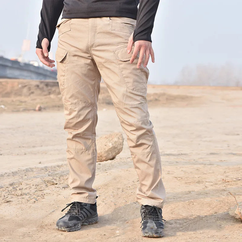 Men's Waterproof Cargo Pants Elastic Multiple Pocket Military Male Trousers Outdoor Joggers Pant.