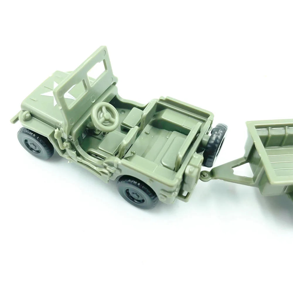 Puzzle Block Car Collections Decor Scene Sandpan Game Model Toy W/Trailer