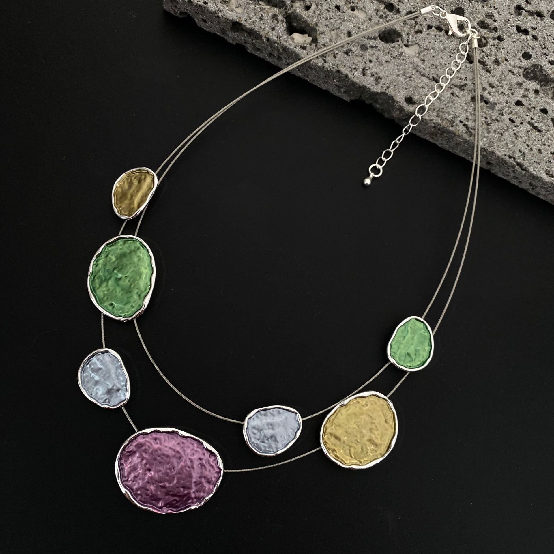 Colorful Irregular Round Necklace Handmade