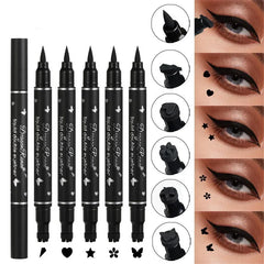 Eyeliner Pen Star Moon Stamp Long-Lasting Waterproof Black Liquid Eye Liner Pencil