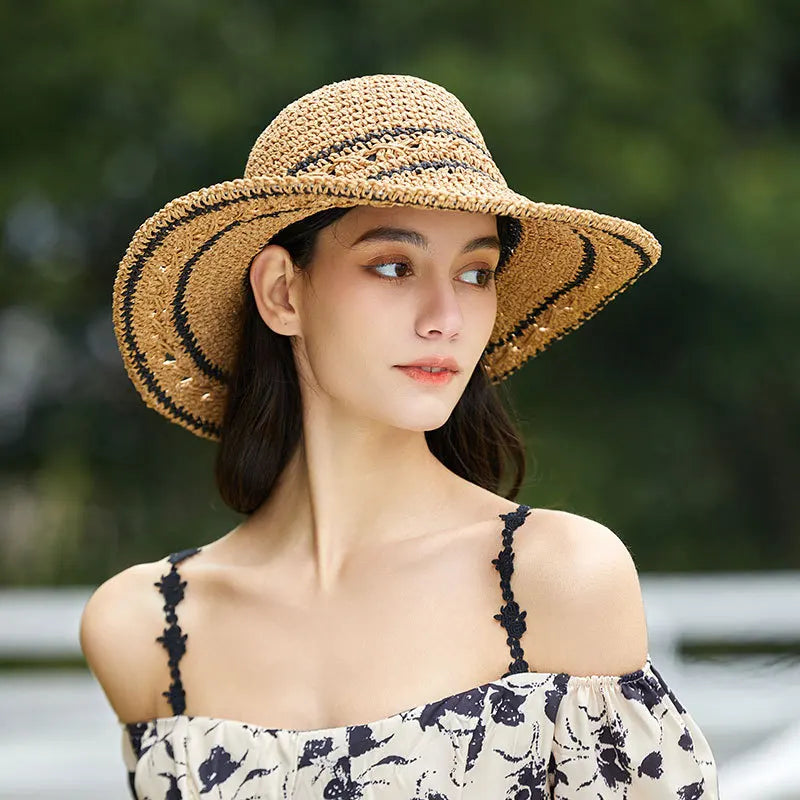 Straw Hat Women's Sunshade and Face Shield Hat