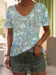 Plus Size Women's  Round Collar Short-sleeved T-shirt