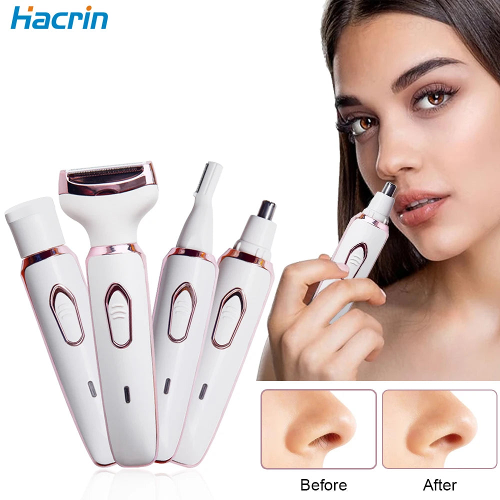 Hair Removal 4 in 1 Painless Epilator for Women Electric Razor