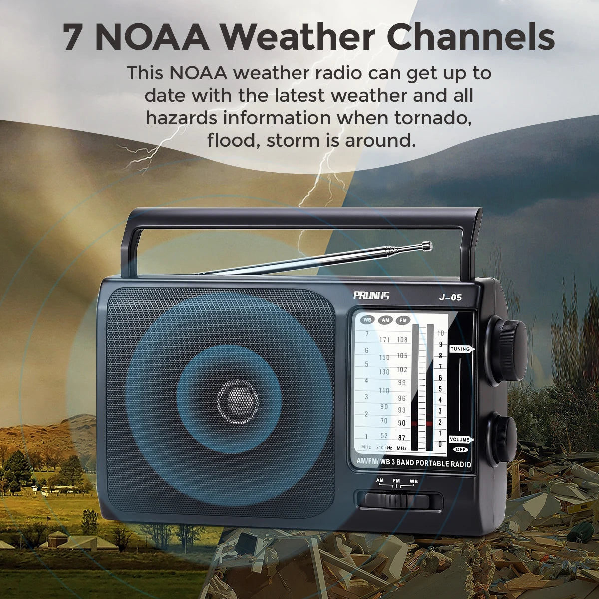 Radio with Best Reception, Transistor Radio, Battery Operated Radio by 3X D Cell Batteries AC Power