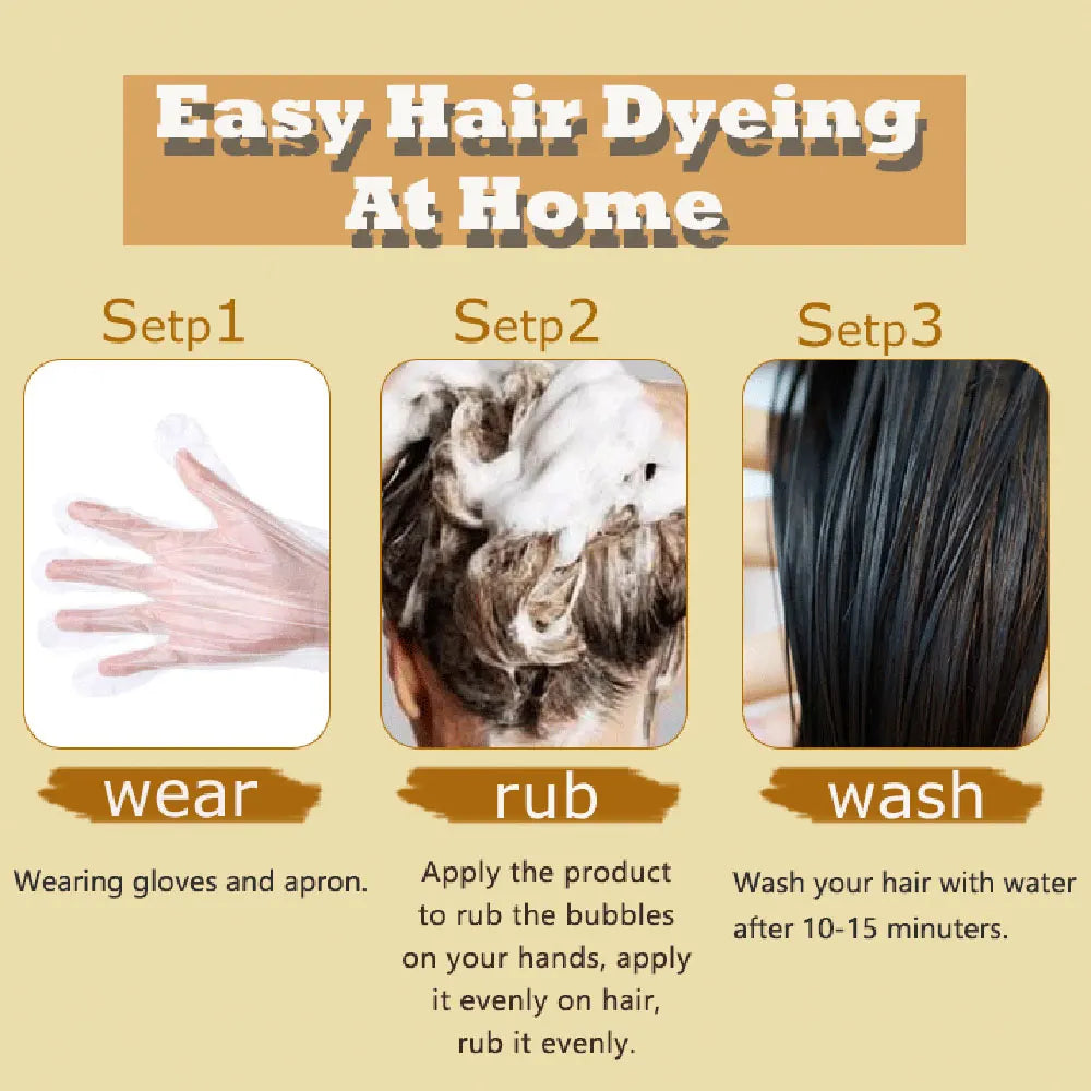 Essence Black Hair Dye Shampoo Covering Hair Permanent Hair Color