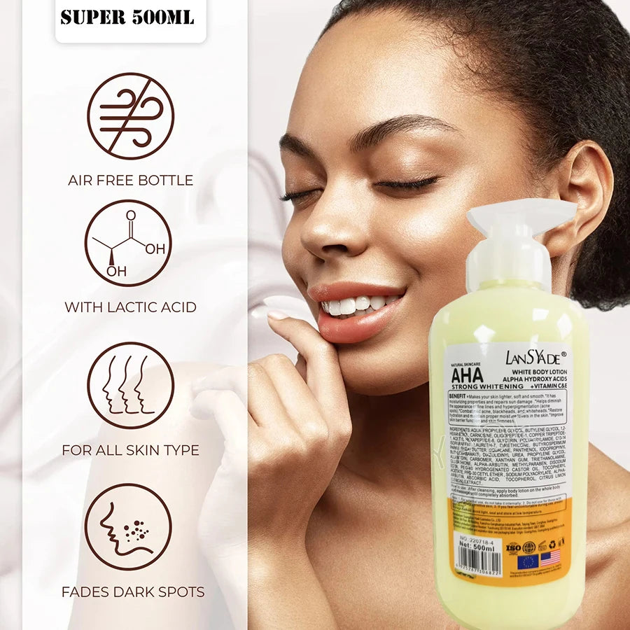 Whitening Body Lotion ALPHA Hydroxy Acids+Vitamin C&E Moisturizing Lightening Body Cream Lotion Skin