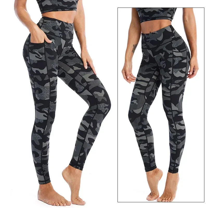 Women's Yoga Pants Women Flower High Waist Sports Leggings