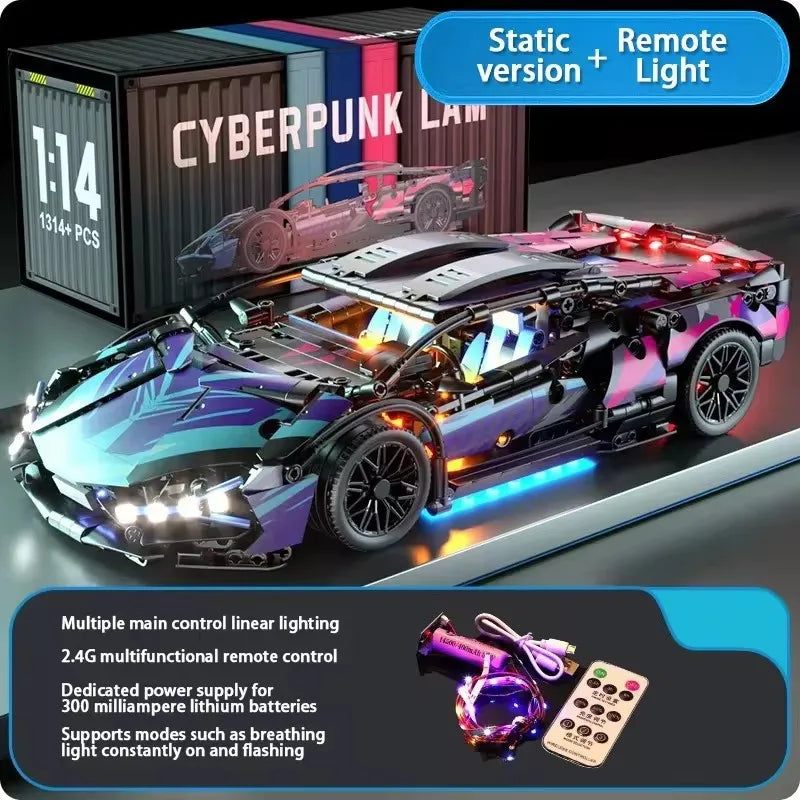 Technical Super Racing Car Building Blocks for Famous Sports Car Model Bricks