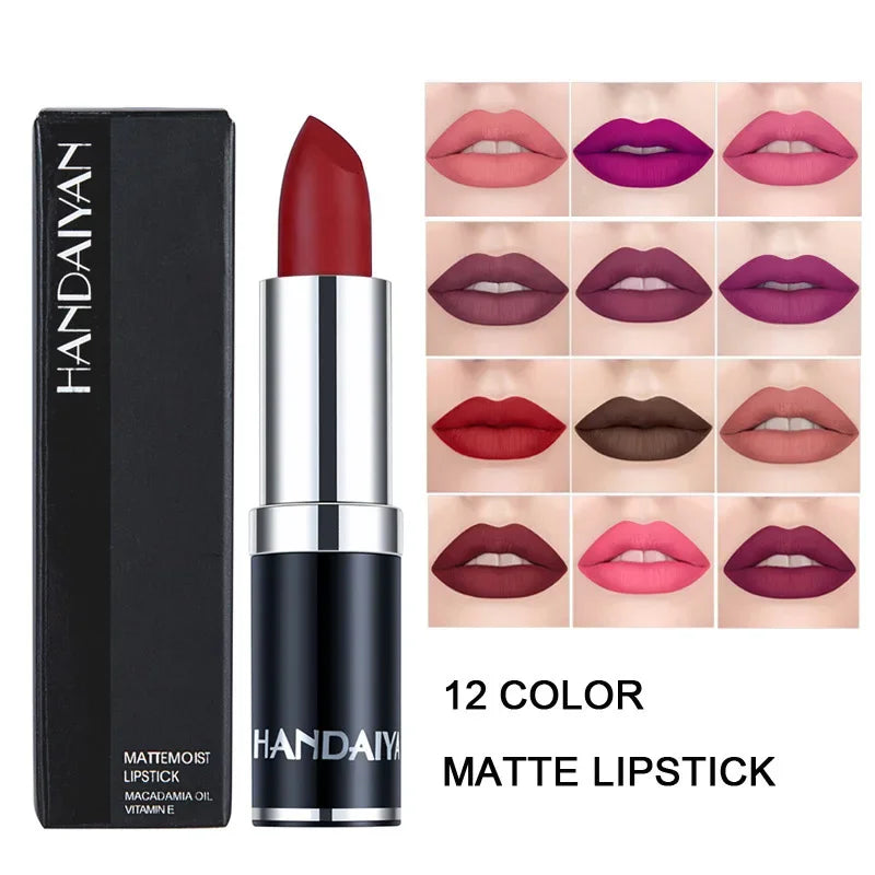 Matte Pink Velvet Lipstick Nude Red Brown Purple Lipgloss Gloss Velvety Lipstick