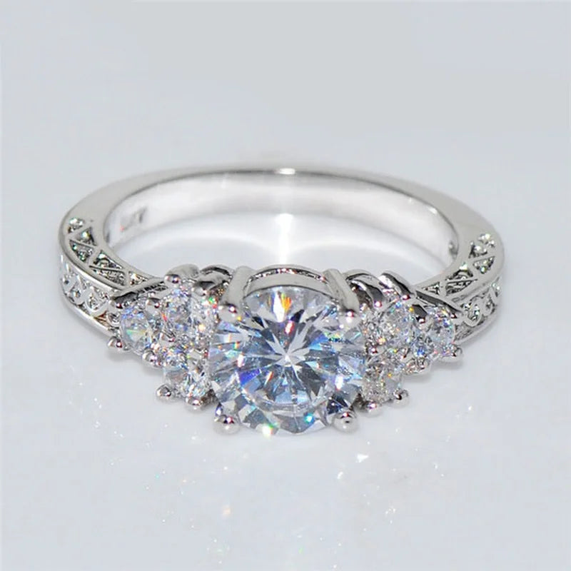 Fashion Silver Color Engagement Rings for Women
