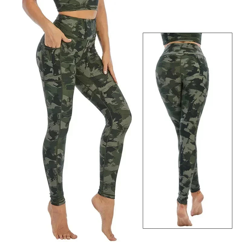 Women's Yoga Pants Women Flower High Waist Sports Leggings