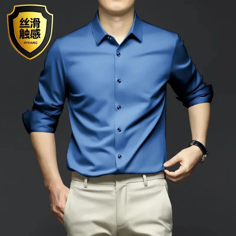 Men's Shirt Long Sleeve Non iron Wrinkle Resistant Business Dress