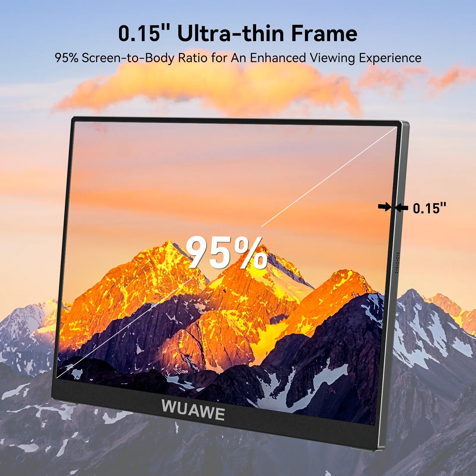 Nice gift 15.6-inch 60HZ Gaming Portable Monitor for Laptop, 1080P IPS Display LCD FHD External Second Computer Screen for Phone