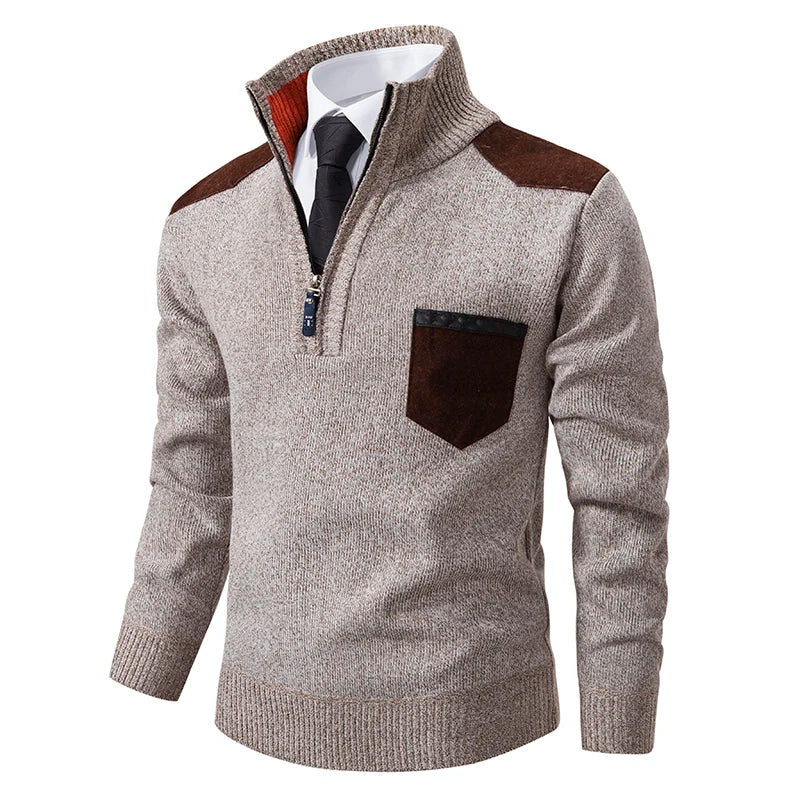 Men Sweater Cashmere Thick Polo Shirts