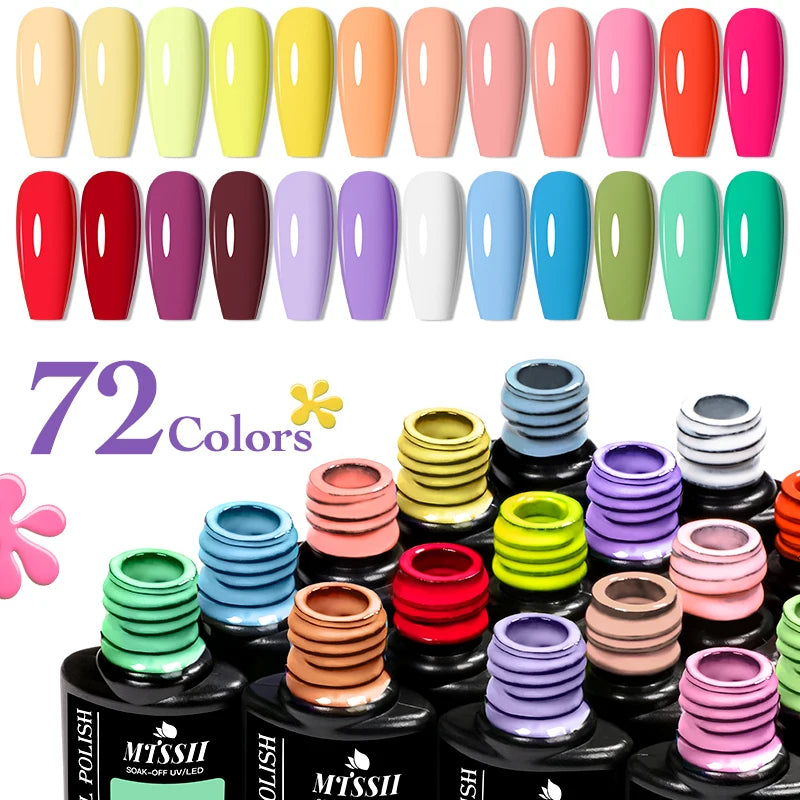 Gel Nail Polish Set Kit Spring UV LED Nail Art Gel Vernis Semi Permanent Base Top Coat
