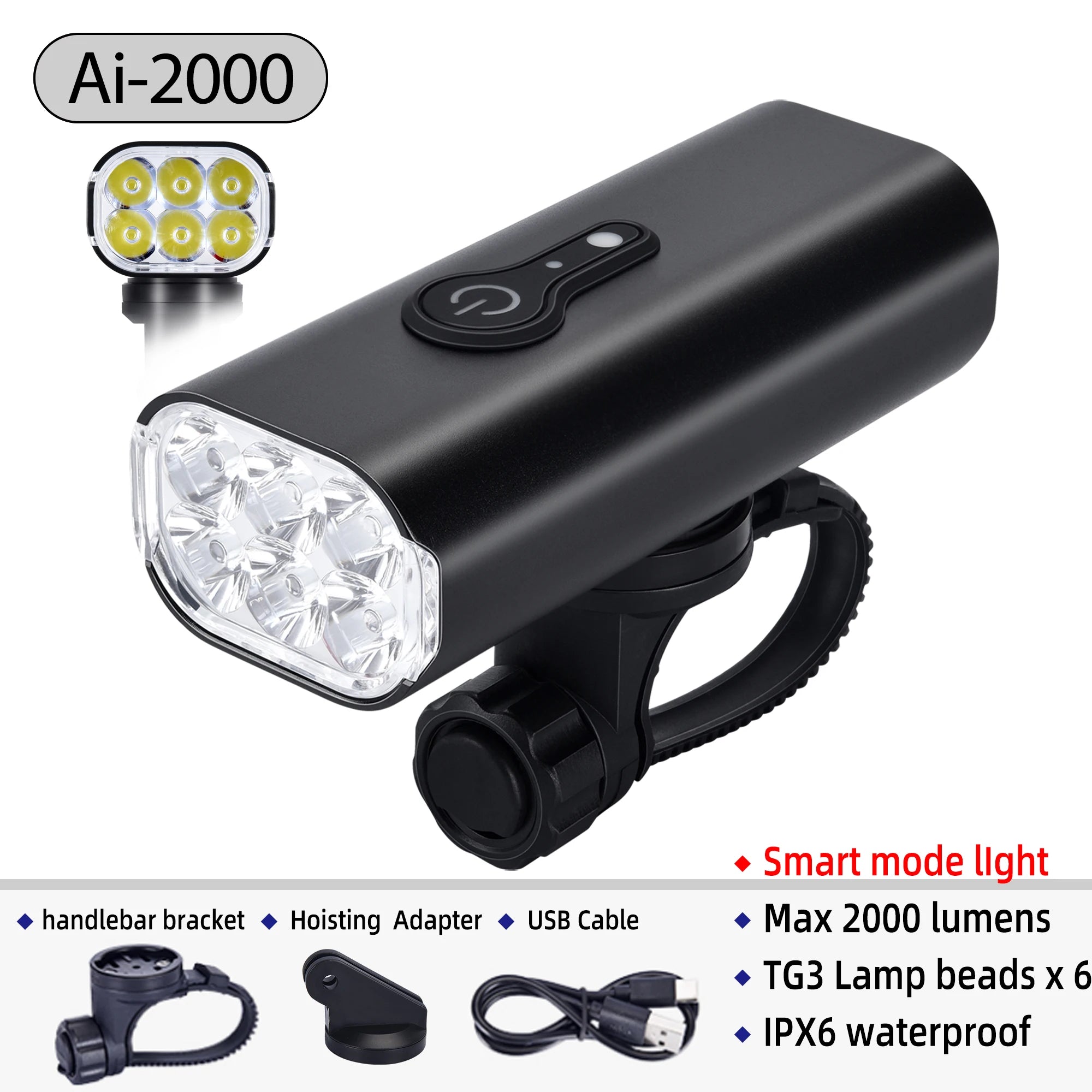 XOSS Bike Headlight Waterproof USB Rechargeable Road MTB Front Lamp Bicycle Flash Light