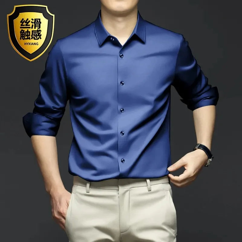 Men's Shirt Long Sleeve Non iron Wrinkle Resistant Business Dress
