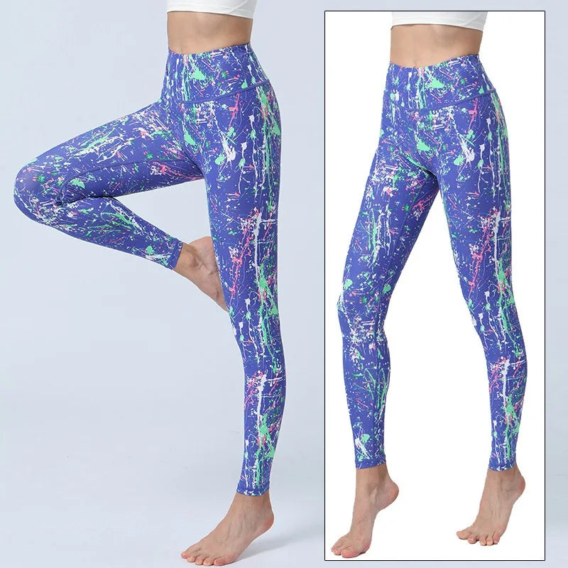 Yoga Pants Flower High Waist Sports Leggings for women