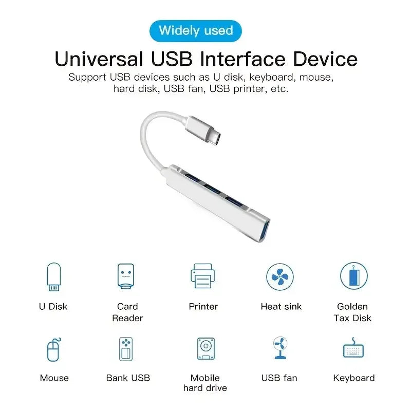 USB C HUB USB 3.0 HUB Type C 4 Port Multi Splitter Adapter OTG Macbook HUB